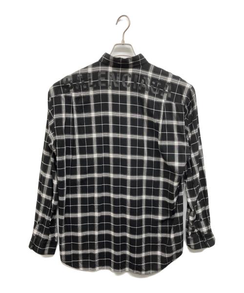 BALENCIAGA（バレンシアガ）BALENCIAGA (バレンシアガ) バックロゴチェックシャツ ブラック サイズ:38の古着・服飾アイテム