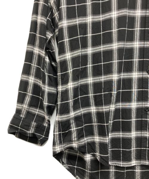 BALENCIAGA（バレンシアガ）BALENCIAGA (バレンシアガ) バックロゴチェックシャツ ブラック サイズ:38の古着・服飾アイテム