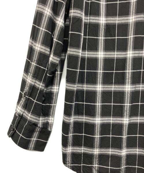 BALENCIAGA（バレンシアガ）BALENCIAGA (バレンシアガ) バックロゴチェックシャツ ブラック サイズ:38の古着・服飾アイテム