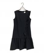 Rene basicルネベーシック）の古着「フリル ノースリーブワンピース」｜インディゴ