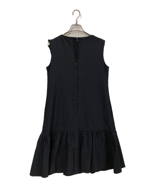 Rene basic（ルネベーシック）Rene basic (ルネベーシック) フリル ノースリーブワンピース インディゴ サイズ:36の古着・服飾アイテム