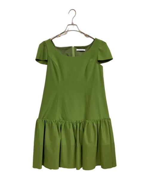 FOXEY NEWYORK（フォクシーニューヨーク）FOXEY NEWYORK (フォクシーニューヨーク) ウォータープルーフストレッチ ドレス グリーン サイズ:42の古着・服飾アイテム