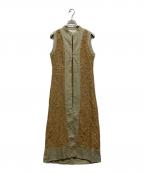 TODAYFULトゥデイフル）の古着「Embroidery Mesh Dress」｜ベージュ