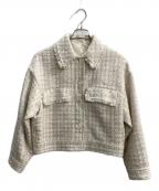 #Newansハッシュニュアンス）の古着「ツイードブルゾン」｜ホワイト
