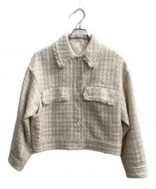 #Newans（ハッシュニュアンス）の古着「ツイードブルゾン」｜ホワイト