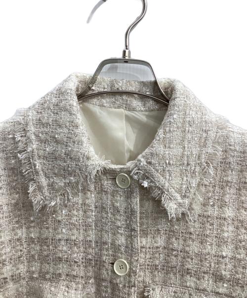 #Newans（ハッシュニュアンス）#Newans (ハッシュニュアンス) ツイードブルゾン ホワイトの古着・服飾アイテム