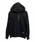 YOHJI YAMAMOTO×New Eraヨウジヤマモト×ニューエラ）の古着「VERTICAL LOGO SWEAT HOODIE」｜ブラック