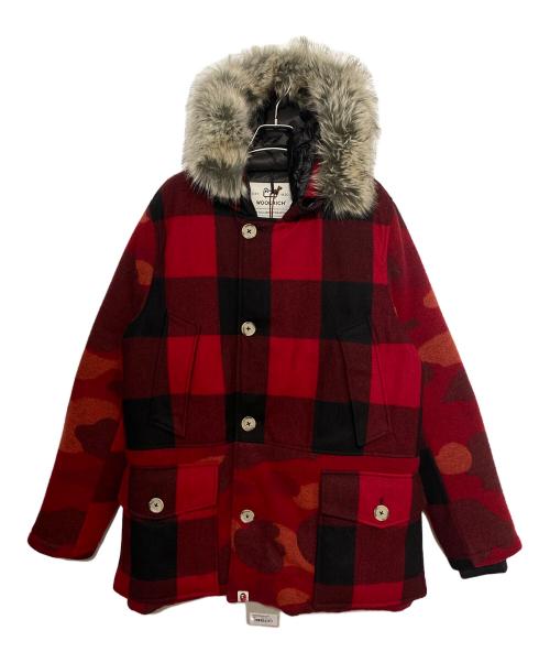 A BATHING APE（アベイシングエイプ）A BATHING APE (アベイシングエイプ) WOOLRICH (ウールリッチ) Arctic Parka ( アークティック パーカ ) レッド サイズ:Mの古着・服飾アイテム