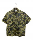 A BATHING APEアベイシングエイプ）の古着「1ST CAMO RELAXED S/S SHIRT」｜グリーン