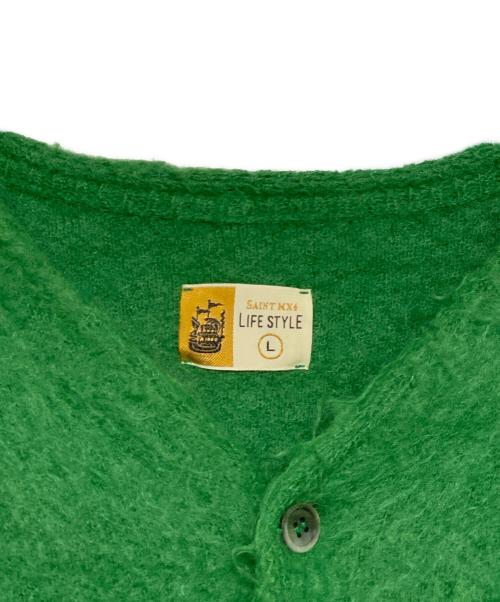 SAINT MICHAEL（セントマイケル）SAINT MICHAEL (セントマイケル) Mohair knit cardigan グリーン サイズ:Lの古着・服飾アイテム
