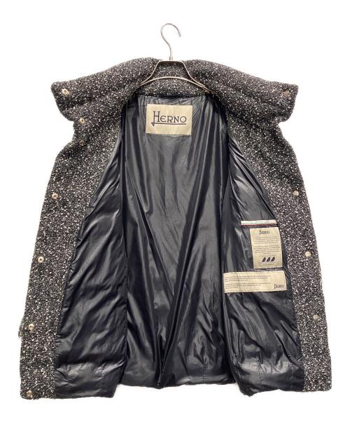 HERNO（ヘルノ）HERNO (ヘルノ) ツイードダウンジャケット ブラック サイズ:42の古着・服飾アイテム