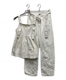 Ameri（アメリ）の古着「FRILL DENIM SET UP」｜ホワイト