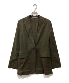 theory luxe（セオリーリュクス）の古着「リネンテーラードジャケット」｜オリーブ