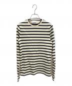 JIL SANDER+ジルサンダープラス）の古着「ボーダーカットソー」｜ベージュ