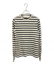 JIL SANDER+（ジルサンダープラス）の古着「ボーダーカットソー」｜ベージュ