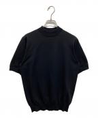 UNITED ARROWSユナイテッドアローズ）の古着「UNITED ARROWS コットン/ポリエステル モックネック Tシャツ COZY」｜ブラック