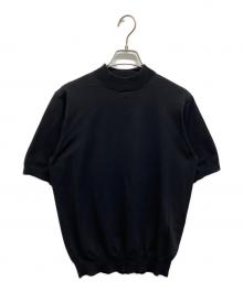UNITED ARROWS（ユナイテッドアローズ）の古着「UNITED ARROWS コットン/ポリエステル モックネック Tシャツ COZY」｜ブラック