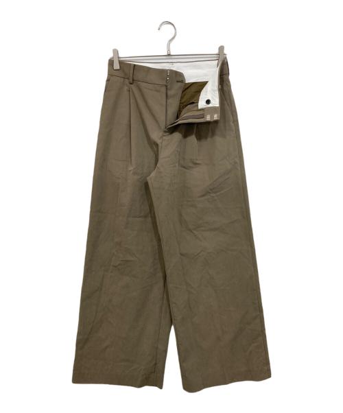 EVERYDAY I LIKE.（エヴリデイ アイ ライク）EVERYDAY I LIKE. (エヴリデイ アイ ライク) コットンナイロンワイドパンツ カーキ サイズ:36の古着・服飾アイテム