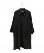 digneディニュ）の古着「ピーチスキンタフタステンカラーコート」｜ブラック