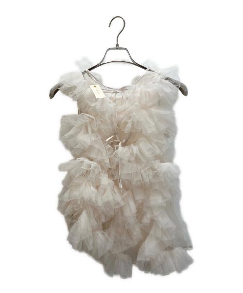 NOTRE emor（ノートルエモア）NOTRE emor (ノートルエモア) asymmetry tulle tops アイボリー サイズ:free 未使用品の古着・服飾アイテム