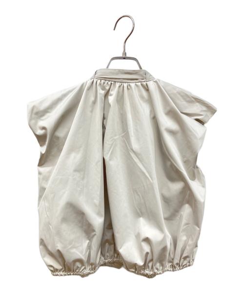 Louren（ローレン）Louren (ローレン) power shoulder taffeta blouse（パワーショルダータフタブラウス） ベージュ サイズ:FREEの古着・服飾アイテム
