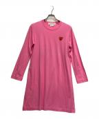 COMME des GARCONS GIRLコムデギャルソンガール）の古着「ハートワッペンカットソーワンピース」｜ピンク