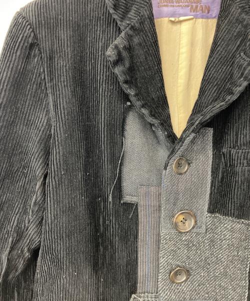 COMME des GARCONS JUNYA WATANABE MAN（コム デ ギャルソン ジュンヤ ワタナベ マン）COMME des GARCONS JUNYA WATANABE MAN (コム デ ギャルソン ジュンヤ ワタナベ マン) 製品染めパッチワークジャケット ブラック サイズ:XSの古着・服飾アイテム