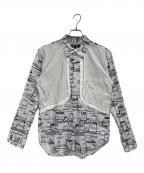 COMME des GARCONS HOMME DEUX×David Shrigleyコムデギャルソン オム ドゥ×デイヴィッド シュリグリー）の古着「総柄シャツ」｜ブルー