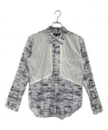 COMME des GARCONS HOMME DEUX×David Shrigley（コムデギャルソン オム ドゥ×デイヴィッド シュリグリー）の古着「総柄シャツ」｜ブルー