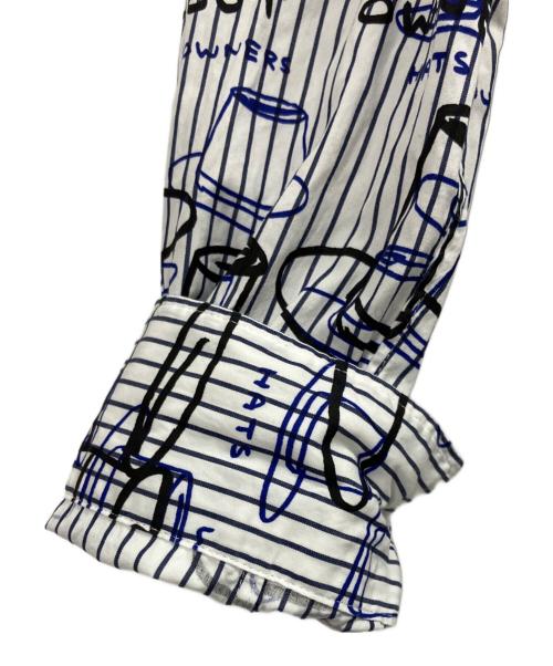 COMME des GARCONS HOMME DEUX（コムデギャルソン オム ドゥ）COMME des GARCONS HOMME DEUX (コムデギャルソン オム ドゥ) David Shrigley (デイヴィッド シュリグリー) 総柄シャツ ブルー サイズ:Sの古着・服飾アイテム