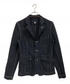COMME des GARCONS SHIRTコムデギャルソンシャツ）の古着「Polyester Gabardine Plain with Contrasted Workstiches Jacket」｜ネイビー