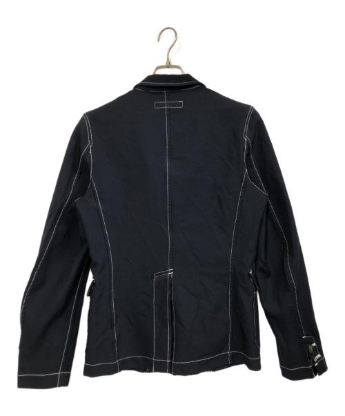 COMME des GARCONS SHIRT（コムデギャルソンシャツ）COMME des GARCONS SHIRT (コムデギャルソンシャツ) Polyester Gabardine Plain with Contrasted Workstiches Jacket ネイビー サイズ:XSの古着・服飾アイテム