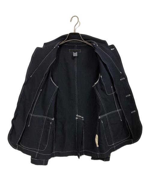 COMME des GARCONS SHIRT（コムデギャルソンシャツ）COMME des GARCONS SHIRT (コムデギャルソンシャツ) Polyester Gabardine Plain with Contrasted Workstiches Jacket ネイビー サイズ:XSの古着・服飾アイテム