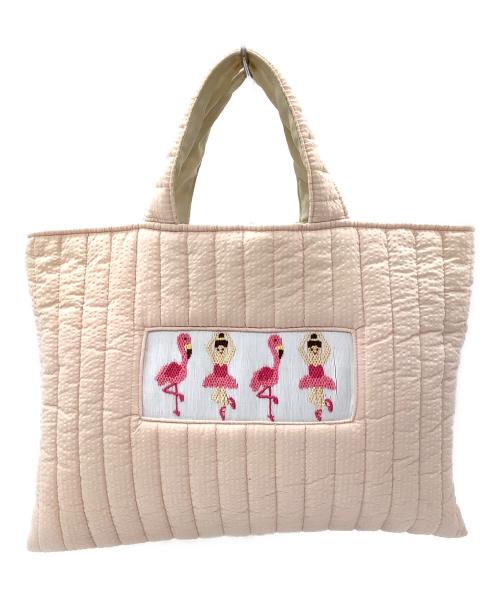 mojocamar（モジョカマー）mojocamar (モジョカマー) バレエ刺繍トートバッグ ピンクの古着・服飾アイテム