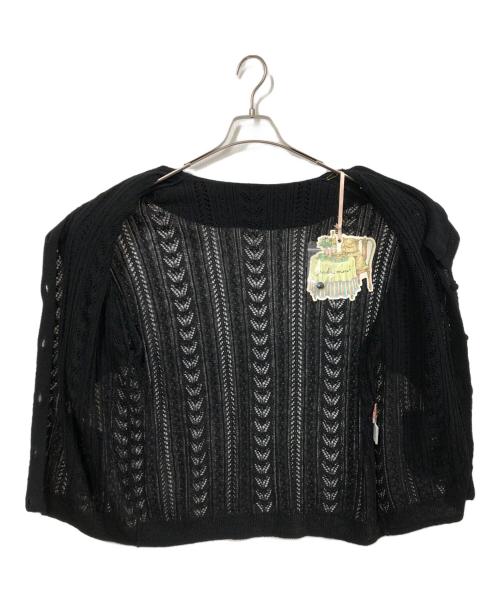 yukiemon（ユキエモン）yukiemon (ユキエモン) かぎ針スワンフリルカーデ ブラック サイズ:Mの古着・服飾アイテム