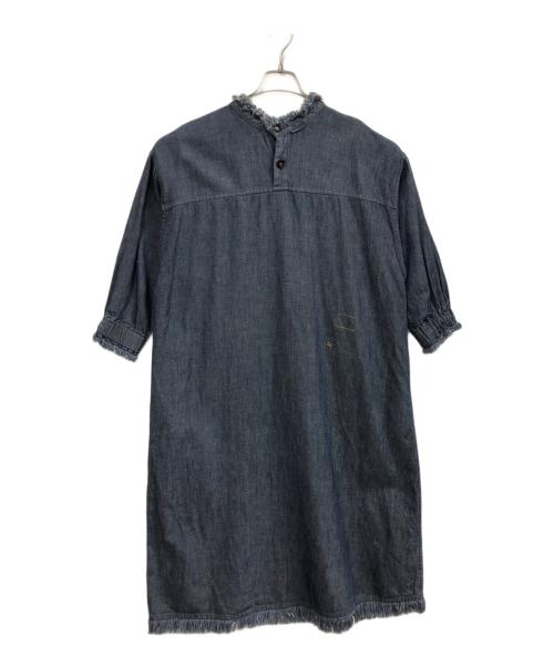 45R（フォーティファイブ・アール）45R (フォーティファイブ・アール) 綿麻ざっくりデニムのドレス インディゴ サイズ:FREEの古着・服飾アイテム