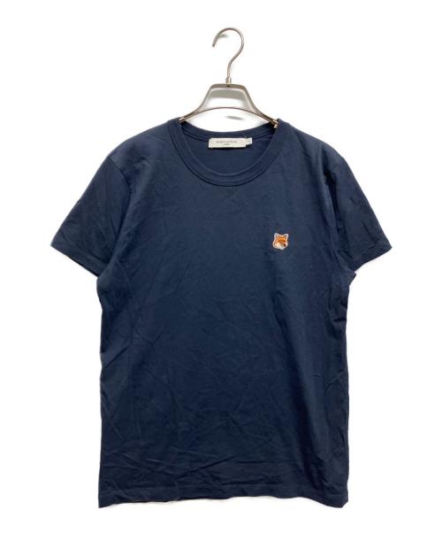 maison kitsune（アシッドメゾンキツネ）maison kitsune (アシッドメゾンキツネ) MAISON KITSUNE フォックスヘッド パッチ クラシック Ｔシャツ ネイビー サイズ:Lの古着・服飾アイテム