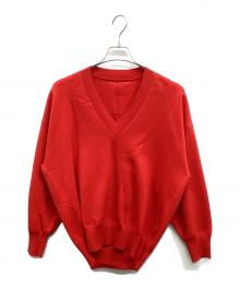 UNITED ARROWS（ユナイテッドアローズ）の古着「ソフトスムースVネックニット」｜レッド