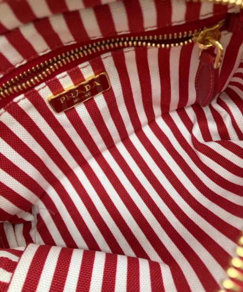 PRADA（プラダ）PRADA (プラダ) CANAPA LOGOミニポーチ レッド サイズ:下記参照の古着・服飾アイテム