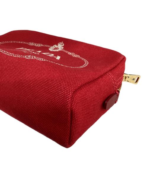 PRADA（プラダ）PRADA (プラダ) CANAPA LOGOミニポーチ レッド サイズ:下記参照の古着・服飾アイテム