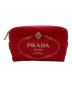 PRADA（プラダ）の古着「CANAPA LOGOミニポーチ」｜レッド