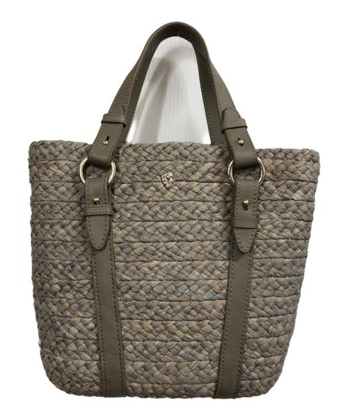 HELEN KAMINSKI（ヘレンカミンスキー）HELEN KAMINSKI (ヘレンカミンスキー) ラフィア　2WAYカゴバッグ グレーの古着・服飾アイテム