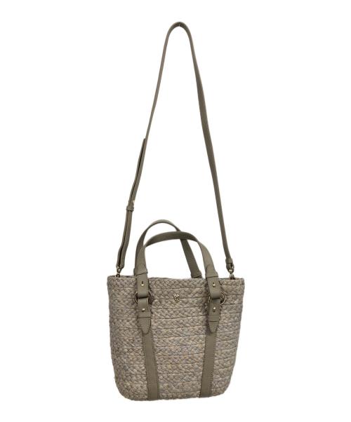 HELEN KAMINSKI（ヘレンカミンスキー）HELEN KAMINSKI (ヘレンカミンスキー) ラフィア　2WAYカゴバッグ グレーの古着・服飾アイテム