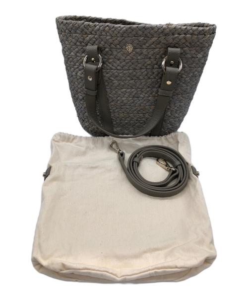 HELEN KAMINSKI（ヘレンカミンスキー）HELEN KAMINSKI (ヘレンカミンスキー) ラフィア　2WAYカゴバッグ グレーの古着・服飾アイテム