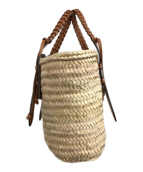 TOD'S（トッズ）TOD'S (トッズ) ロゴ入りミディアムレザーカゴバッグ ブラウンの古着・服飾アイテム