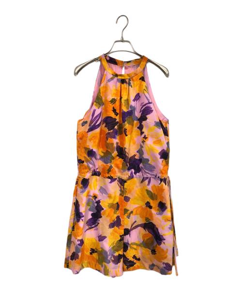 DRIES VAN NOTEN（ドリスヴァンノッテン）DRIES VAN NOTEN (ドリスヴァンノッテン) フローラルオールインワン ピンク×オレンジ サイズ:36の古着・服飾アイテム