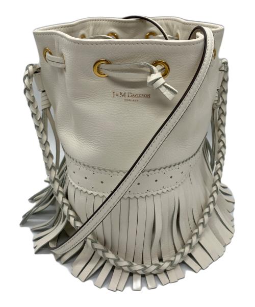 J&M DAVIDSON（ジェイ＆エム デヴィッドソン）J&M DAVIDSON (ジェイ＆エム デヴィッドソン) 巾着ショルダーバッグ ホワイトの古着・服飾アイテム