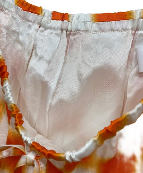 DRIES VAN NOTEN（ドリスヴァンノッテン）DRIES VAN NOTEN (ドリスヴァンノッテン) レーヨンチェックスカート オレンジ×ホワイト サイズ:34の古着・服飾アイテム