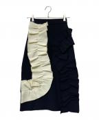 AKIRA NAKAアキラナカ）の古着「フリル付きリブニットスカート」｜ブラック