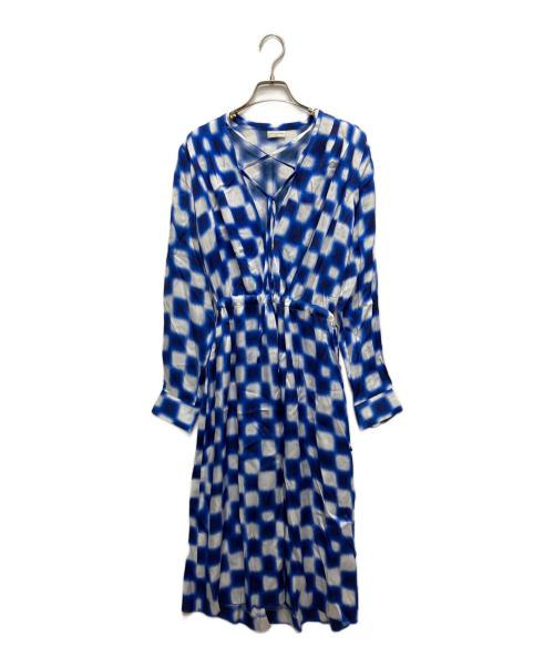 DRIES VAN NOTEN（ドリスヴァンノッテン）DRIES VAN NOTEN (ドリスヴァンノッテン) チュニックワンピース ブルー×ホワイト サイズ:34の古着・服飾アイテム